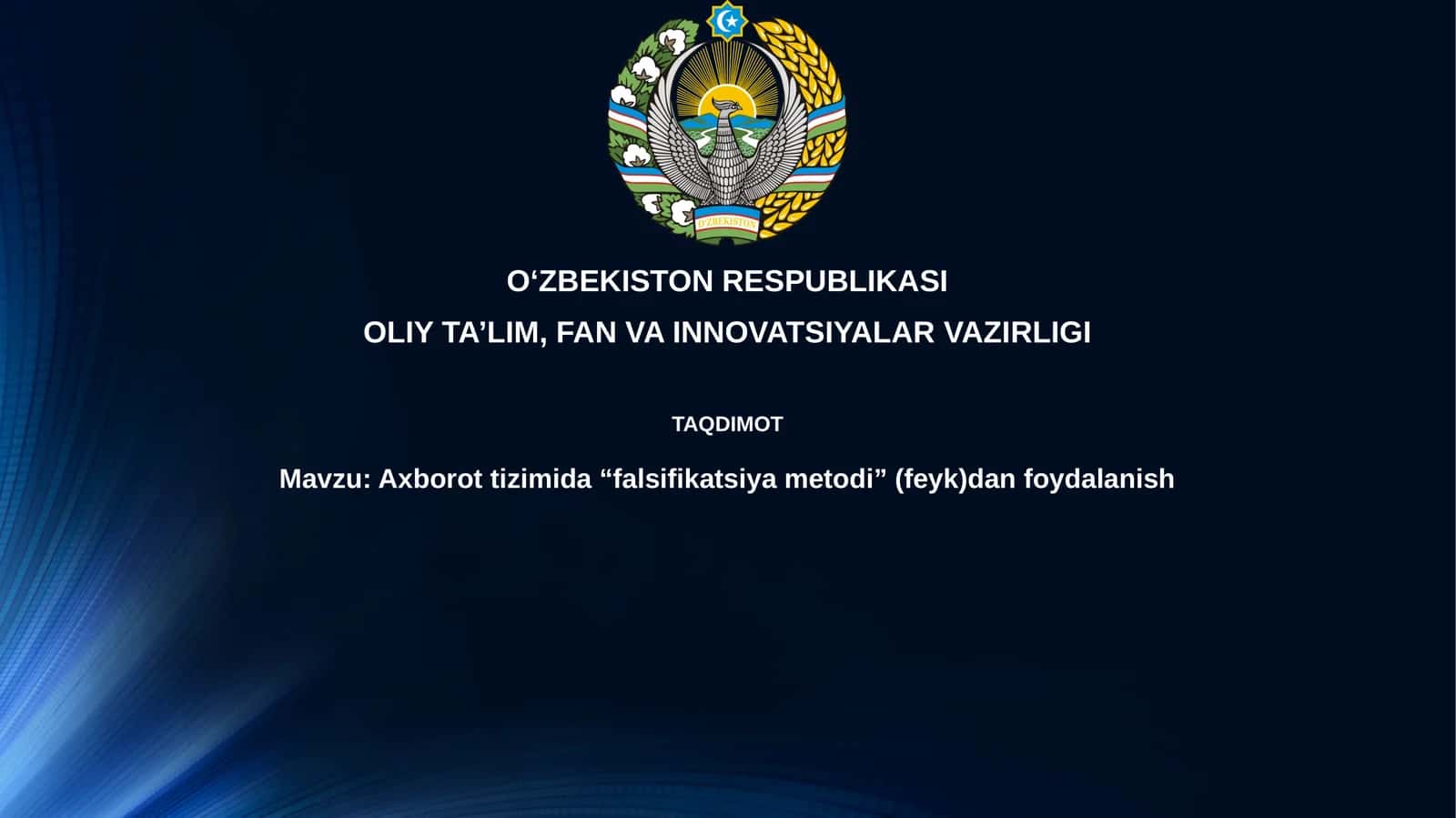 Axborot tizimlarida Soxtalashtirish Usullari 1
