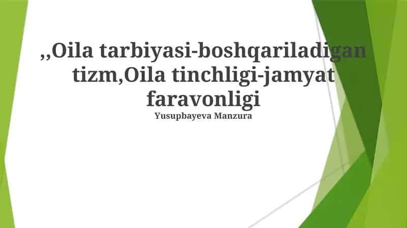 Oilaviy Tarbiya 1