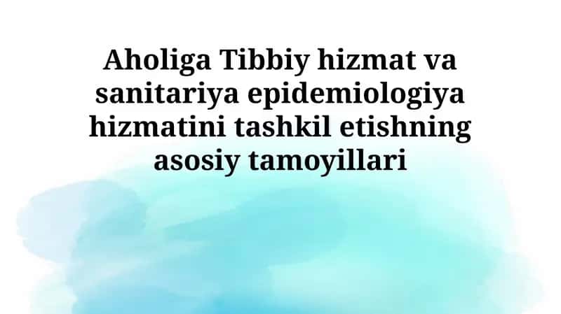 Tibbiy hizmat va sanitariya epidemiologiya hizmati 1