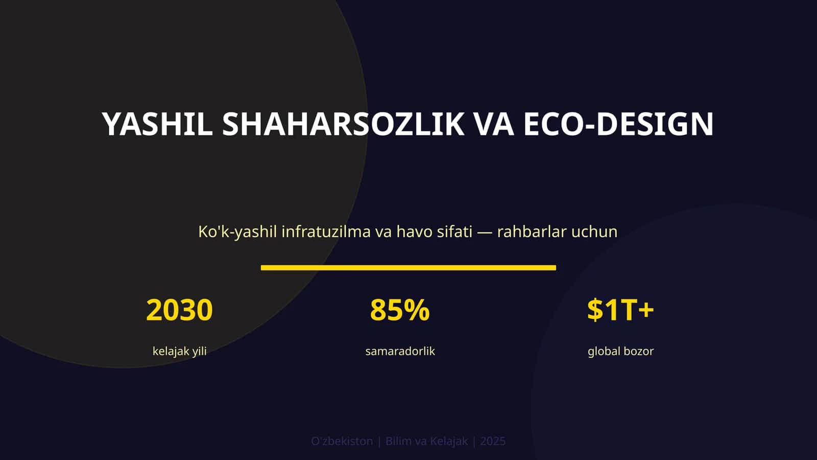 Yashil shaharsozlik va eco-design 1