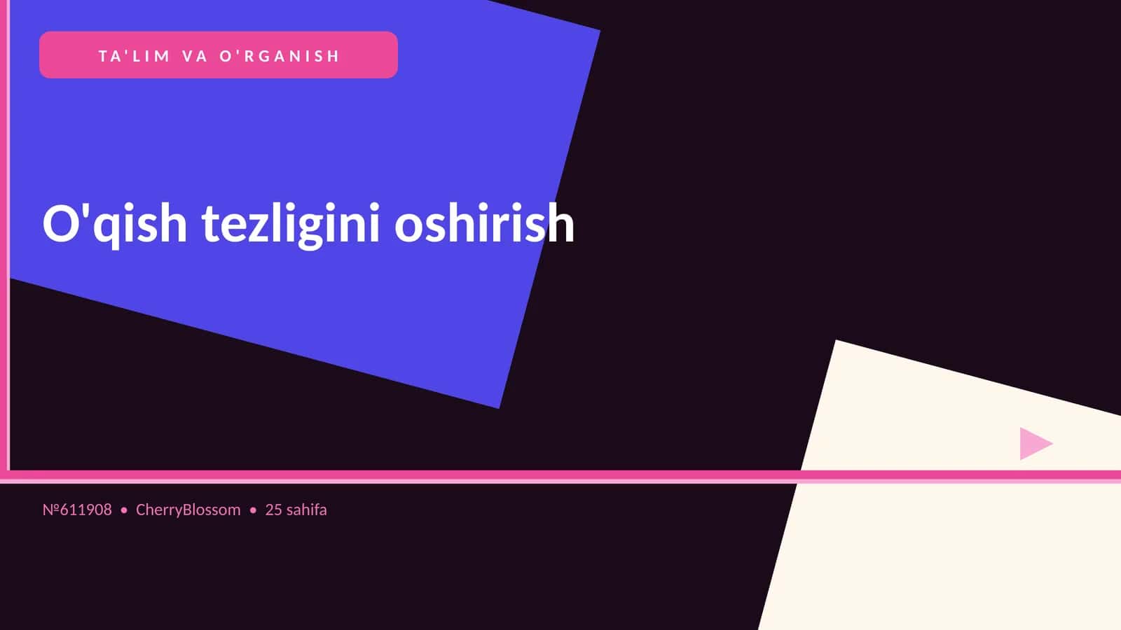 TA'LIM VA O'RGANISH 1