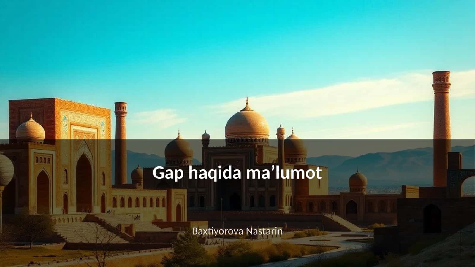 Gap haqida maʼlumot 1