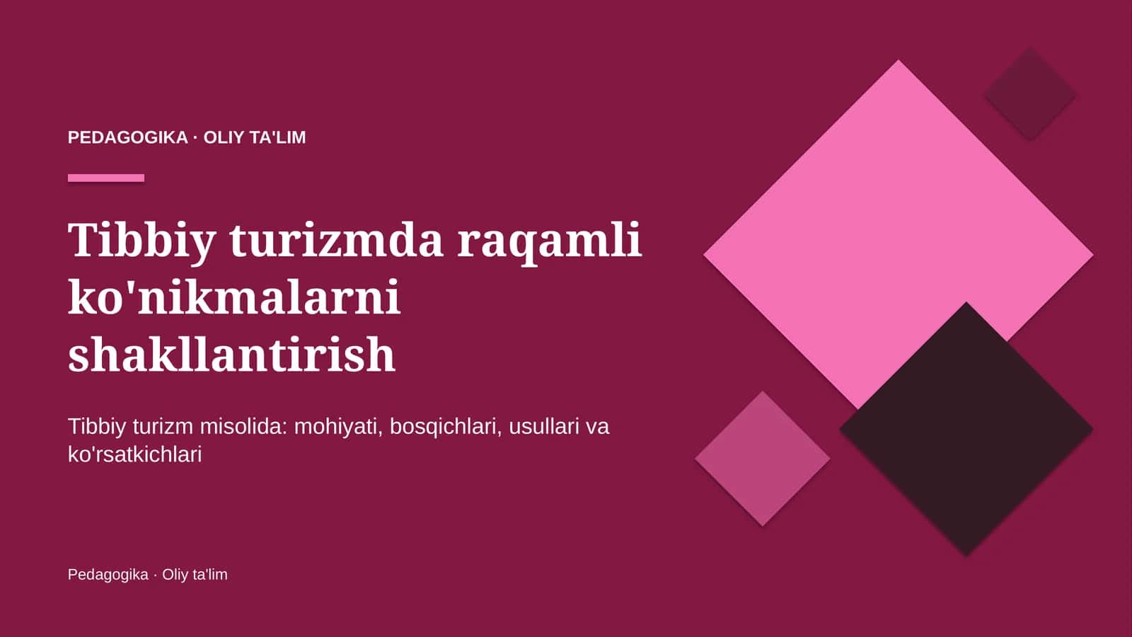 Tibbiy turizmda raqamli ko'nikmalarni shakllantirish 1