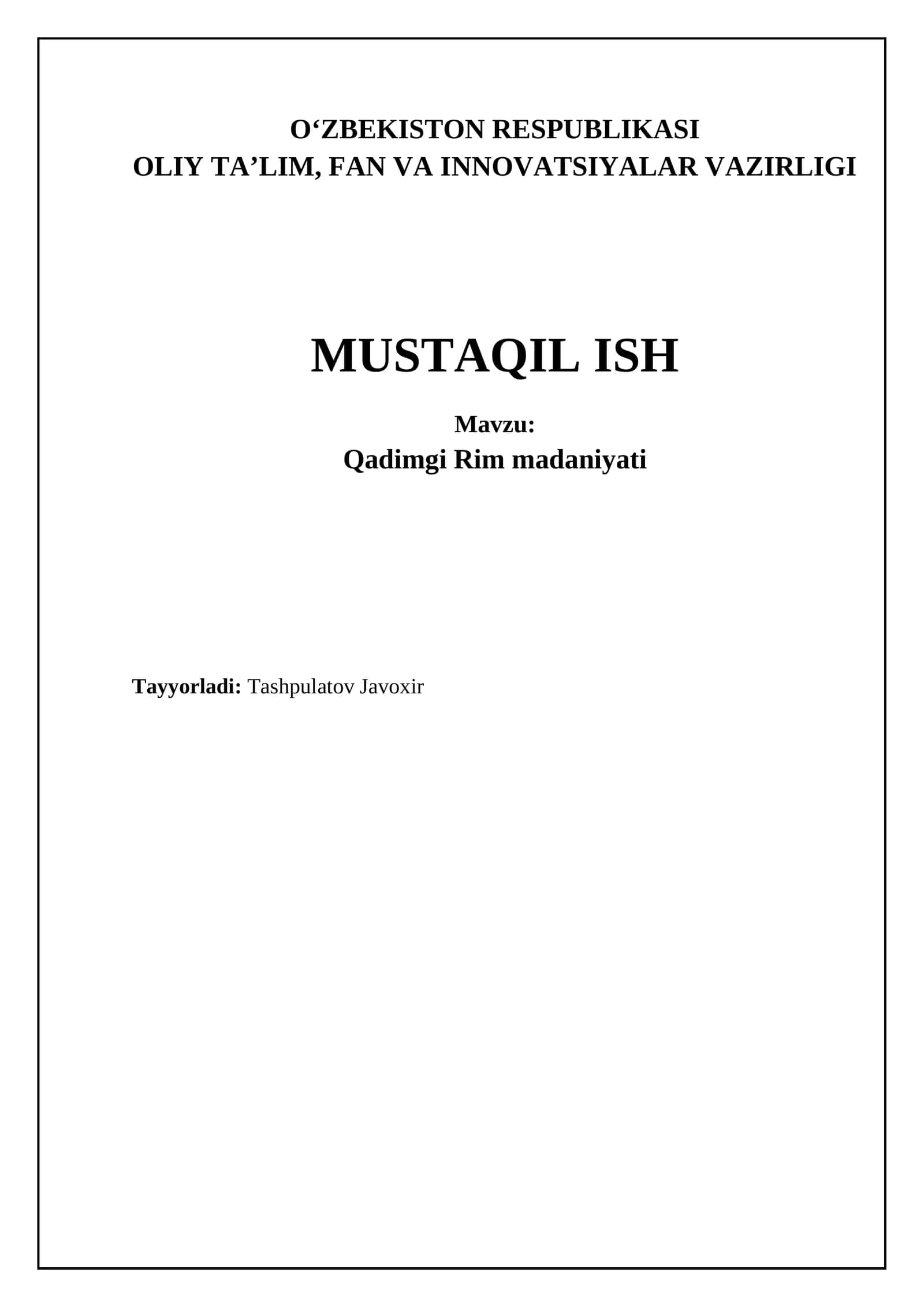 Qadimgi Rim madaniyati 1