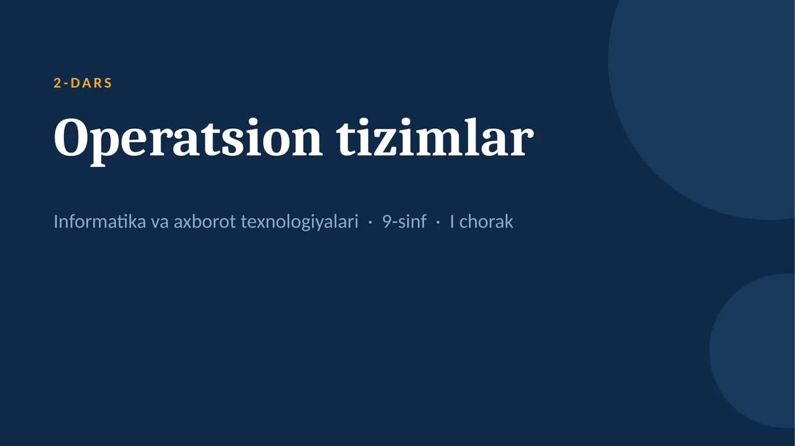 Operatsion tizimlar 1