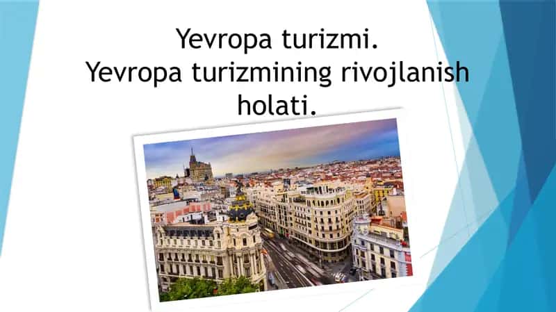 Yevropa turizmi. 1