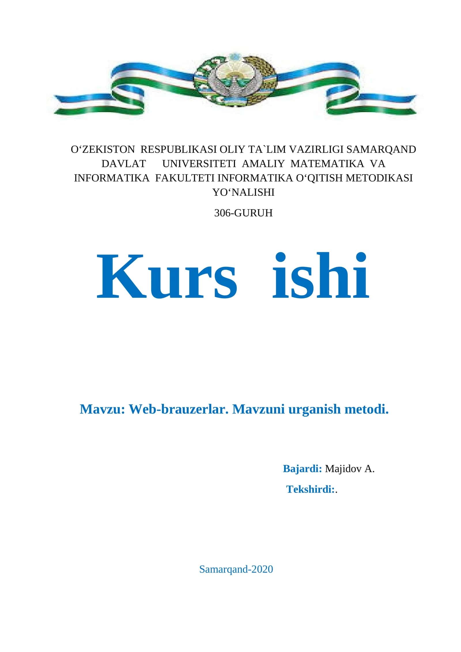 Web-brauzerlar. Mavzuni urganish metodi 1