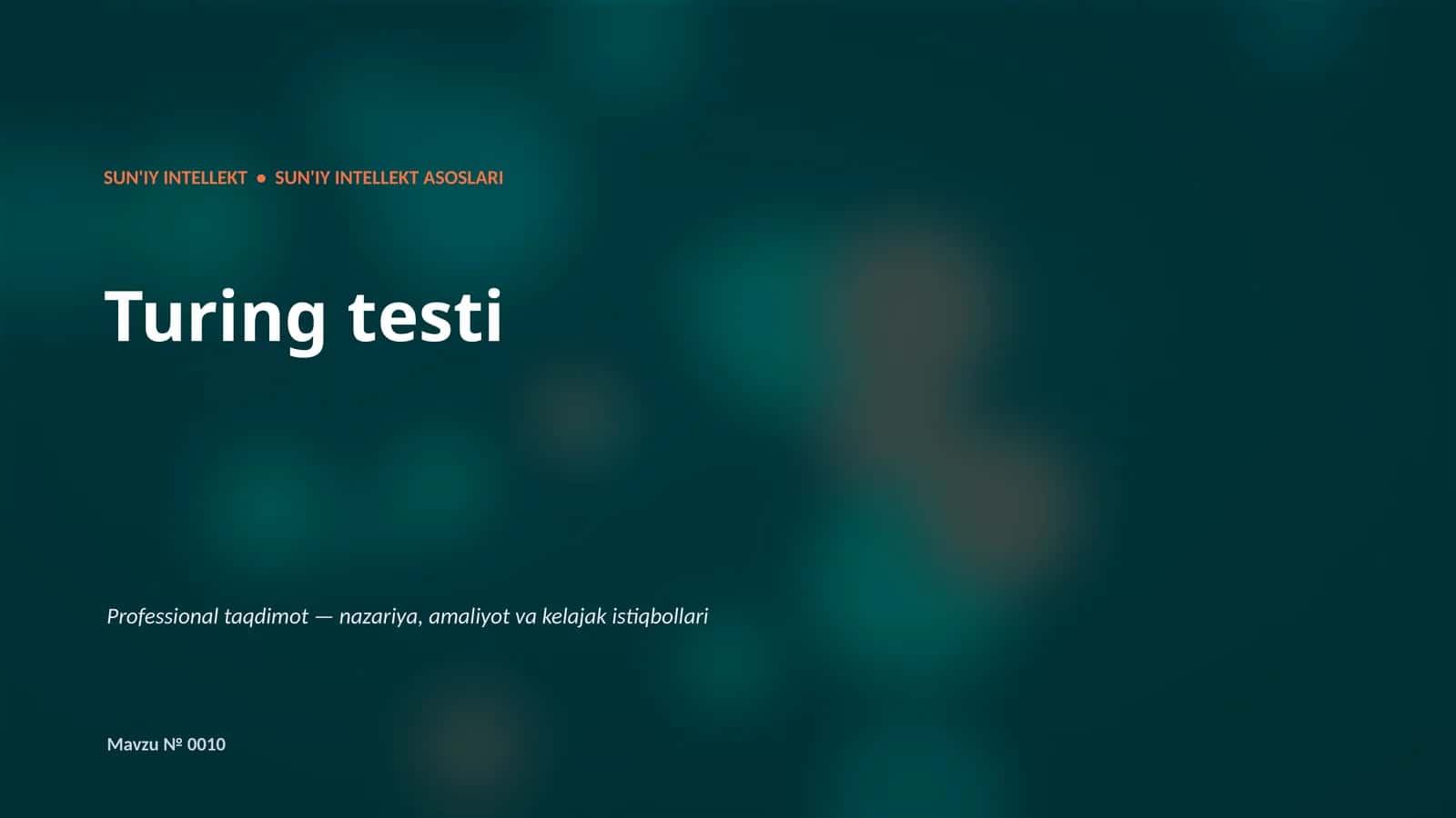SUN'IY INTELLEKT ASOSLARI 1