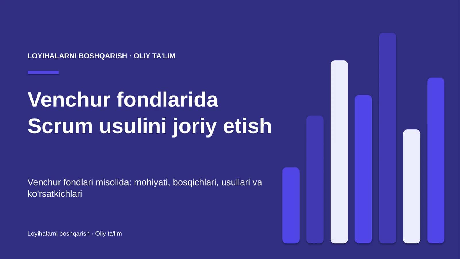 Venchur fondlarida Scrum usulini joriy etish 1