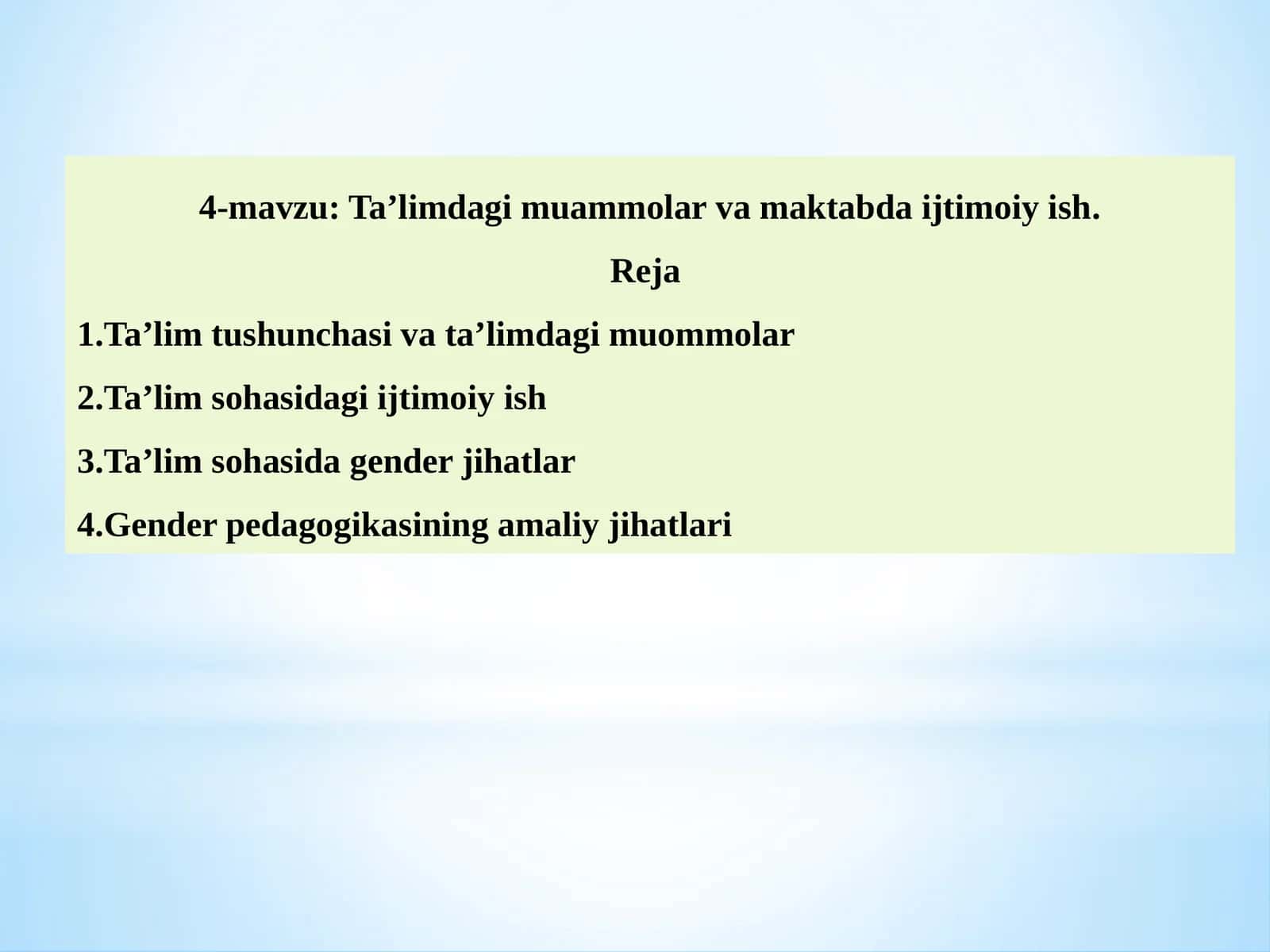 Ta’limdagi muammolar va maktabda ijtimoiy ish 1