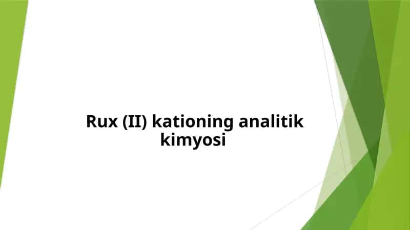 Rux (II) kationing analitik kimyosi 1