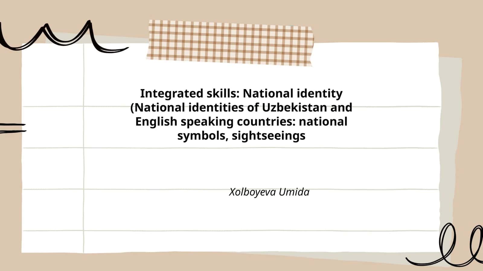 Integrated skills: National identity 1