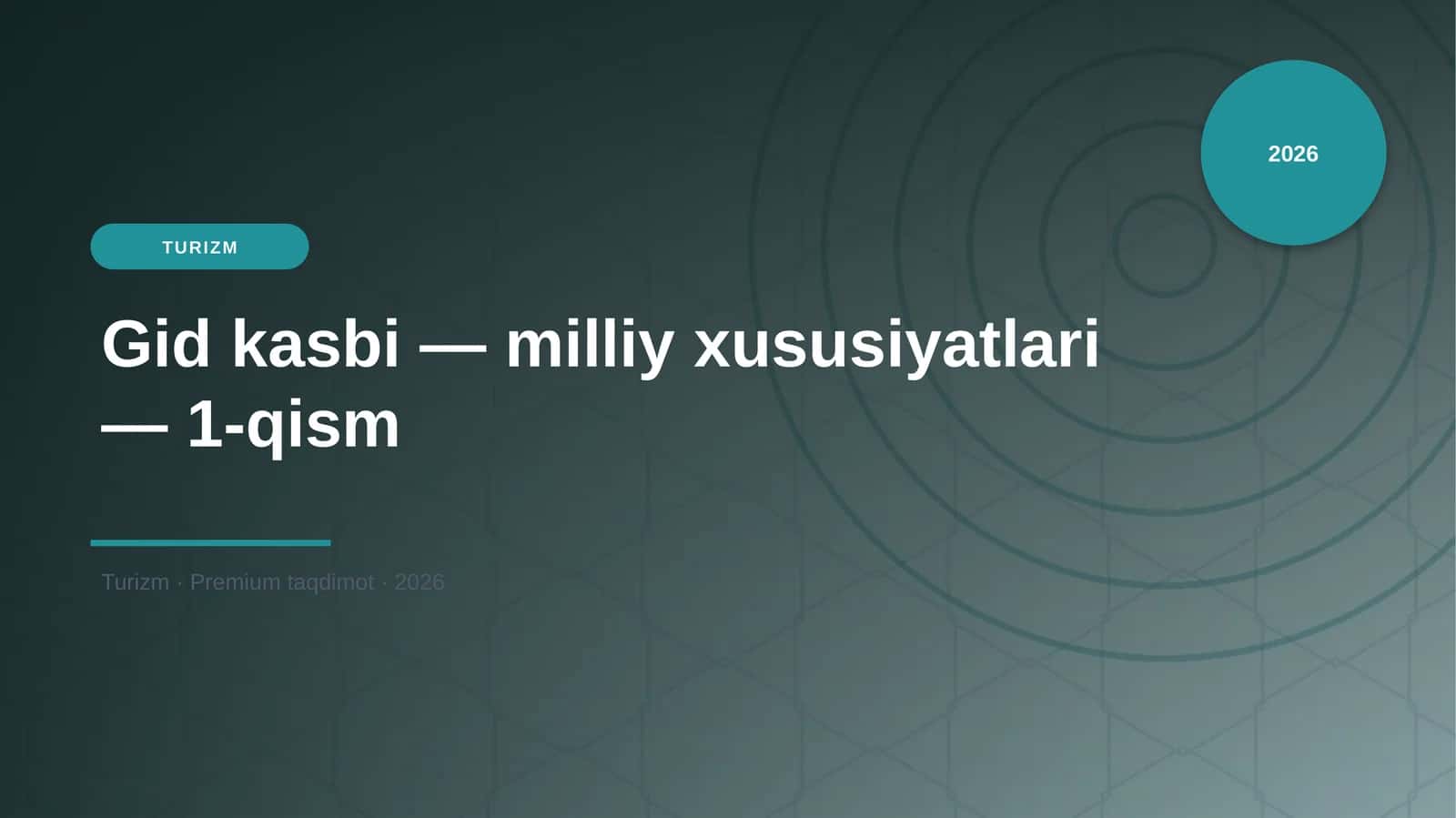 Gid kasbi — milliy xususiyatlari — 1-qism 1