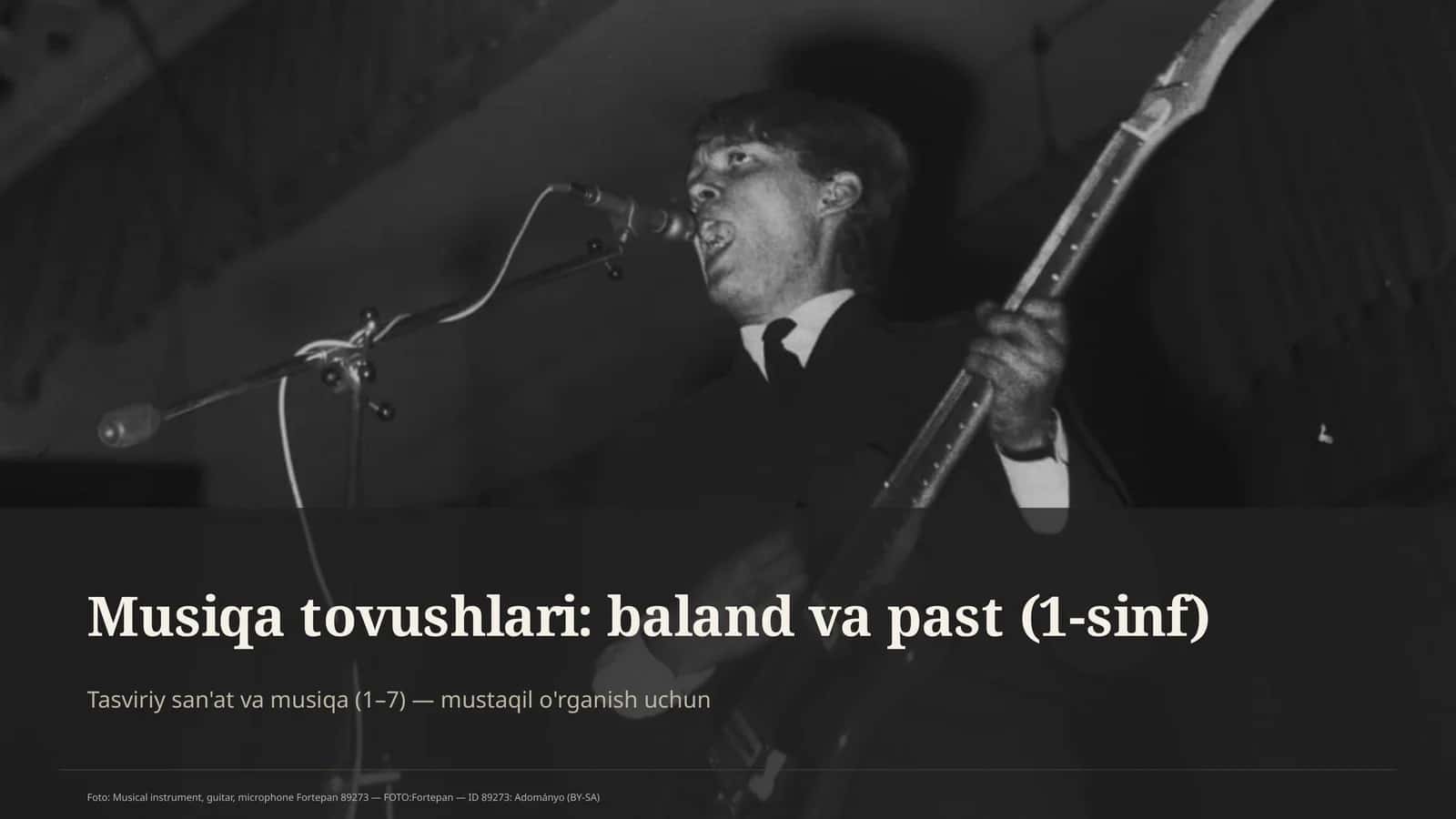 Musiqa tovushlari: baland va past (1-sinf) 1