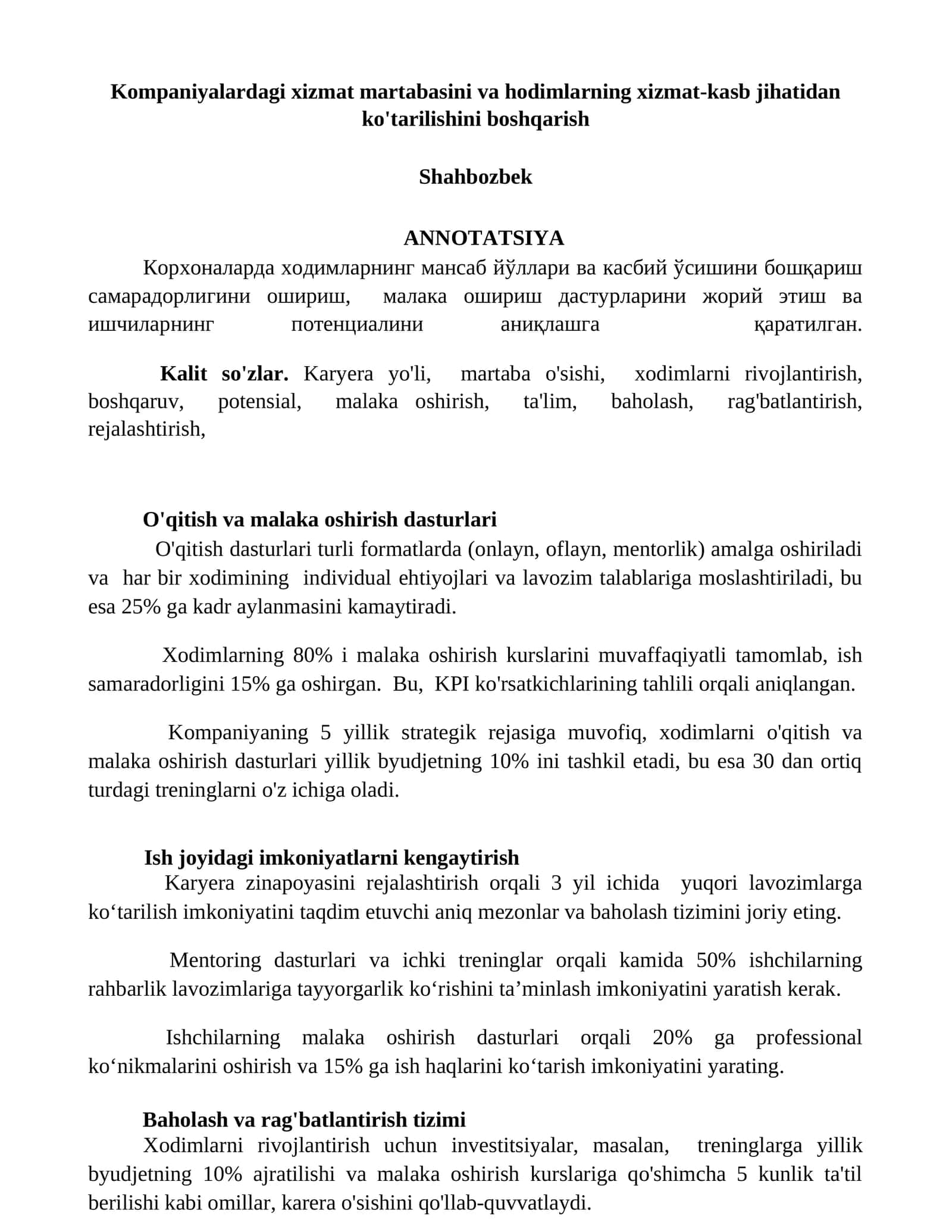 O'qitish va malaka oshirish dasturlari 1