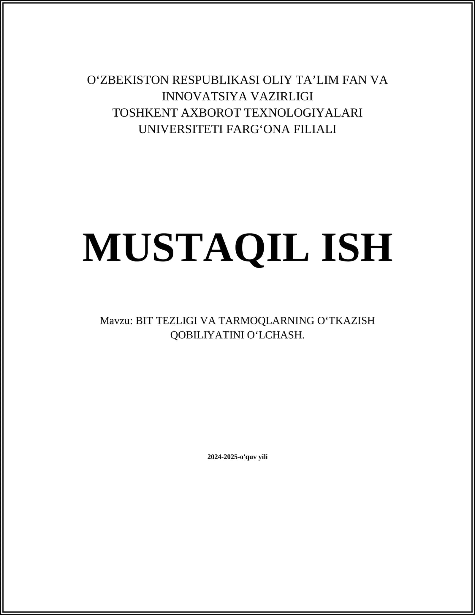 Internet tezligini o‘lchash usullari 1