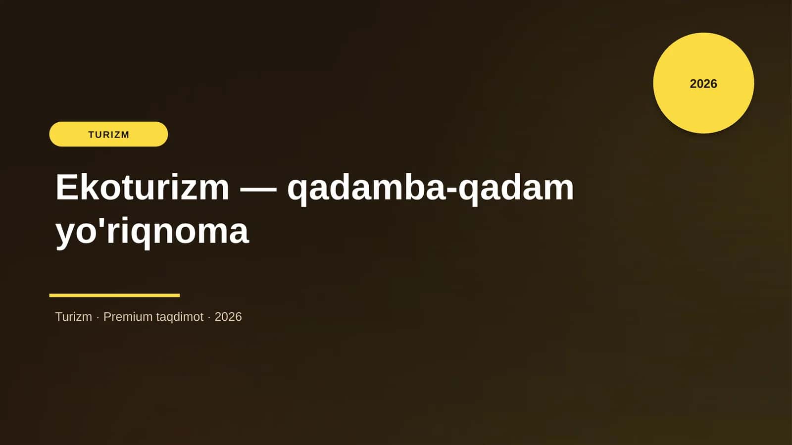 Ekoturizm — qadamba-qadam yo'riqnoma 1