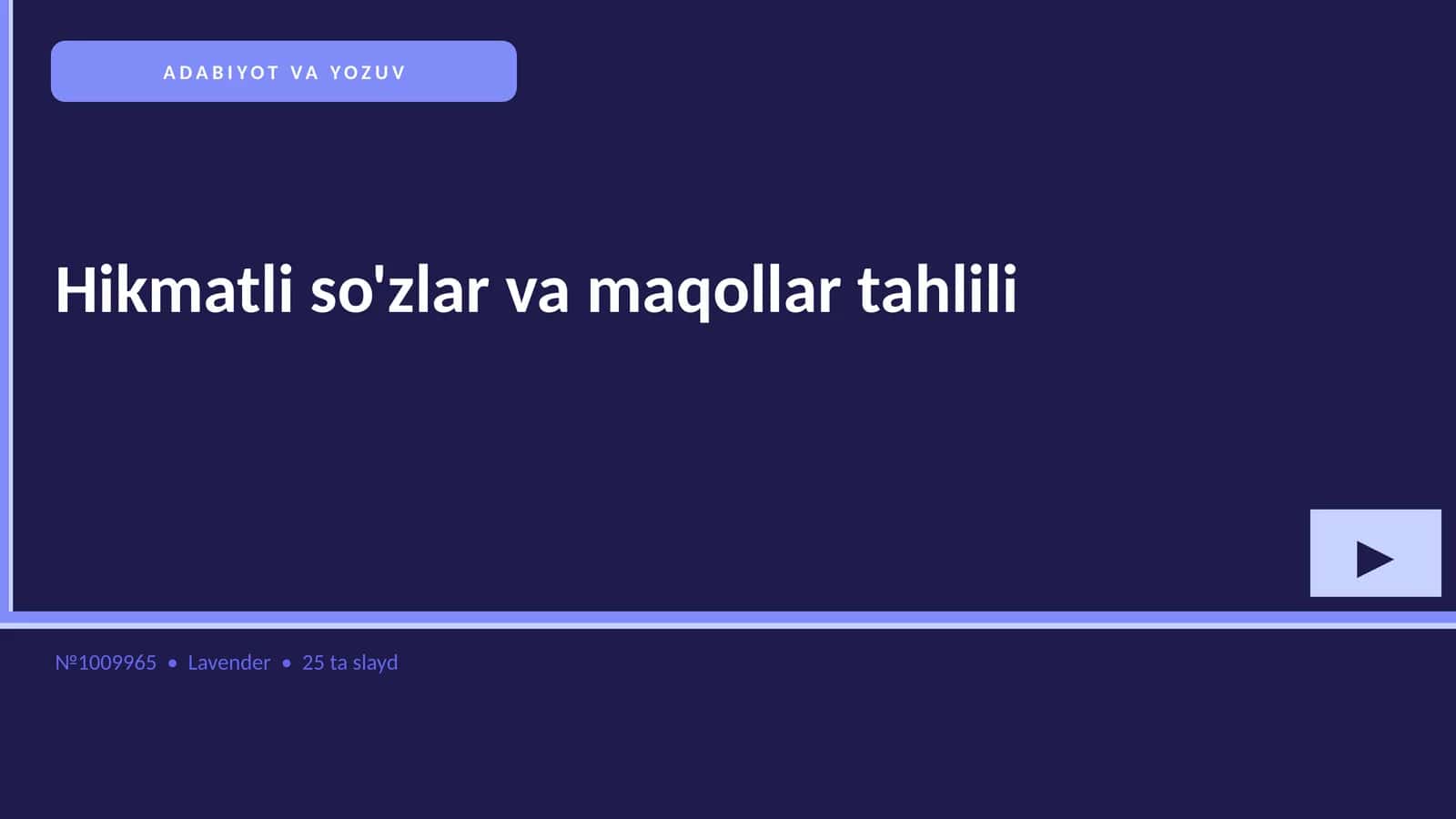 Hikmatli so'zlar va maqollar tahlili 1