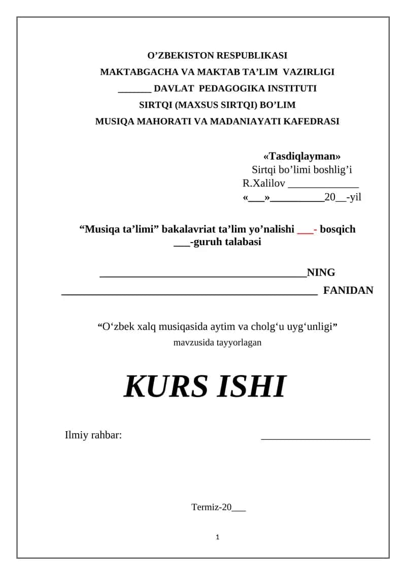O‘zbek xalq musiqasida aytim va cholg‘u uyg‘unligi 1