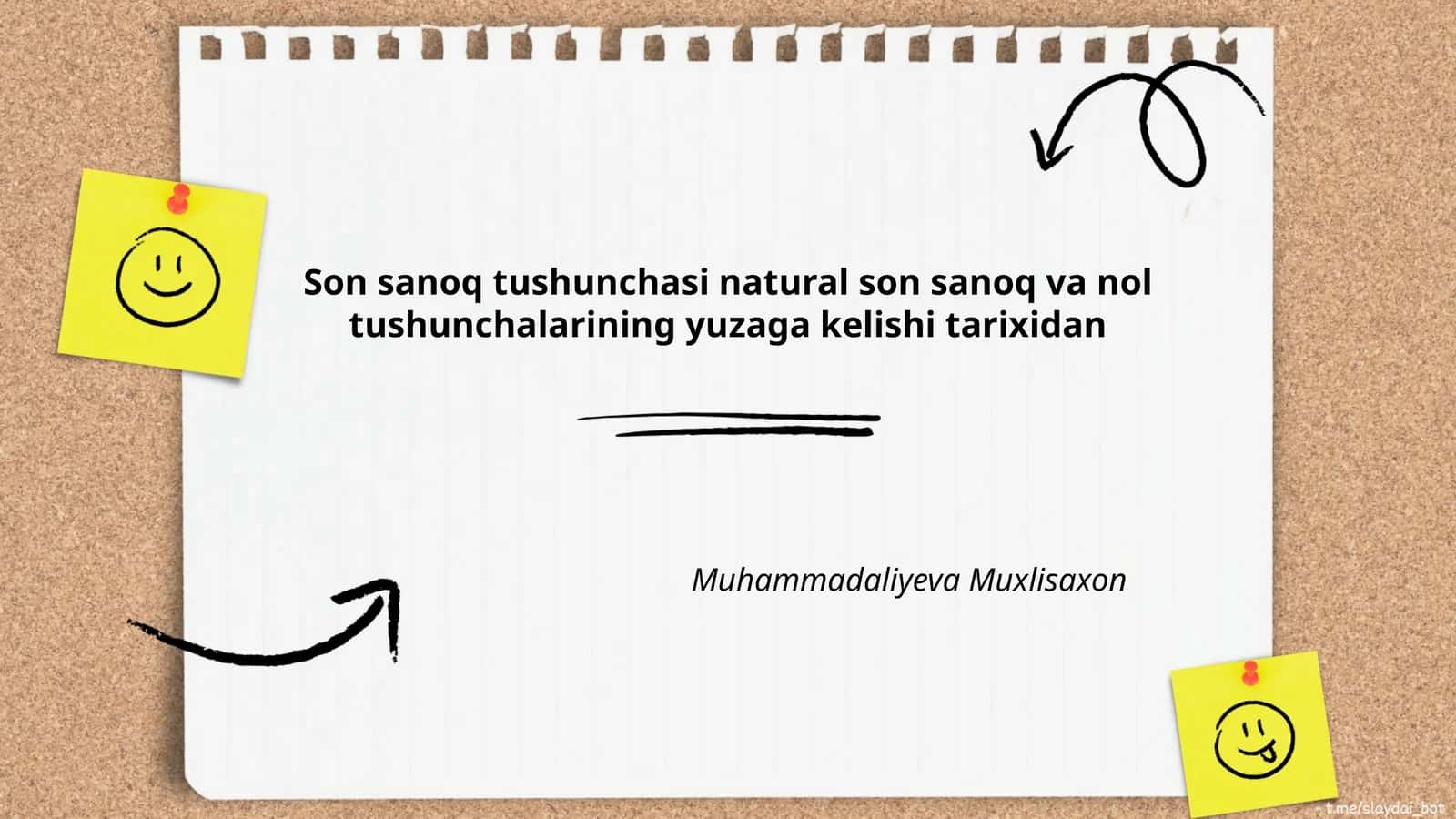 Natural Sonlarning Tarixi 1