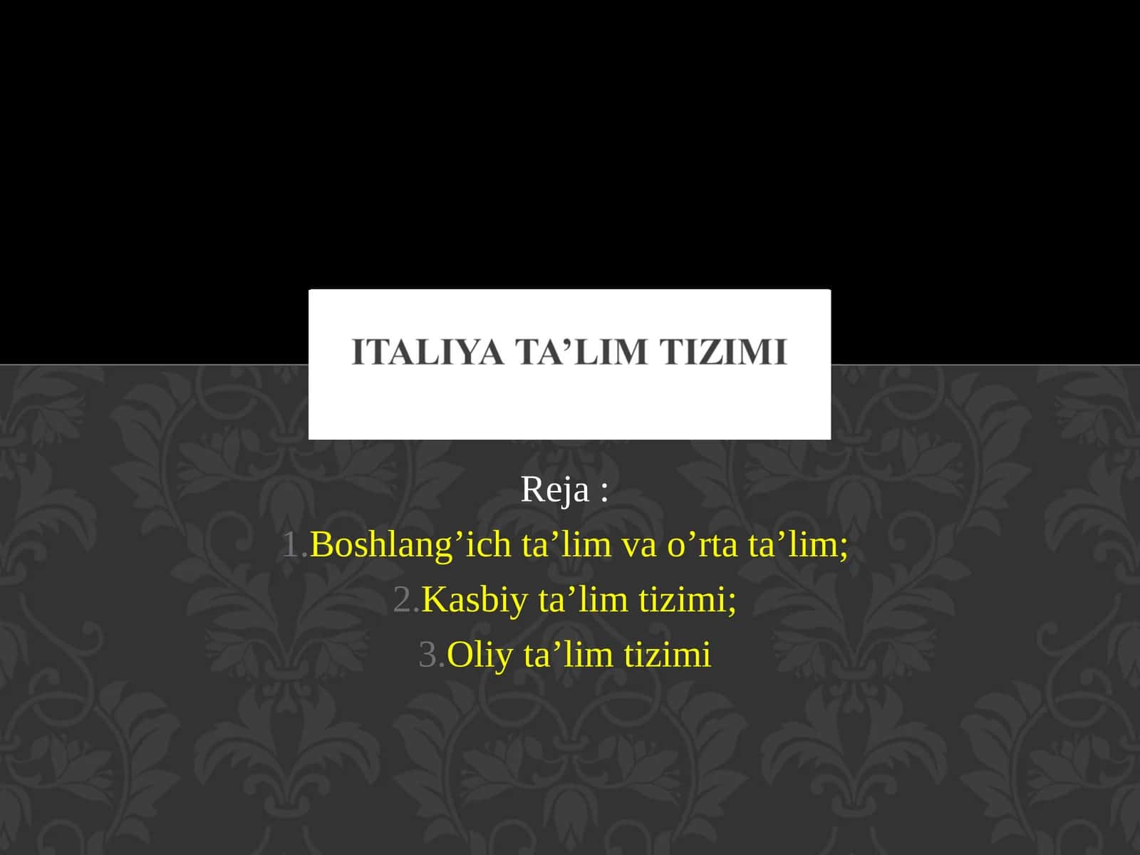 Italiya ta'lim tizimi 1
