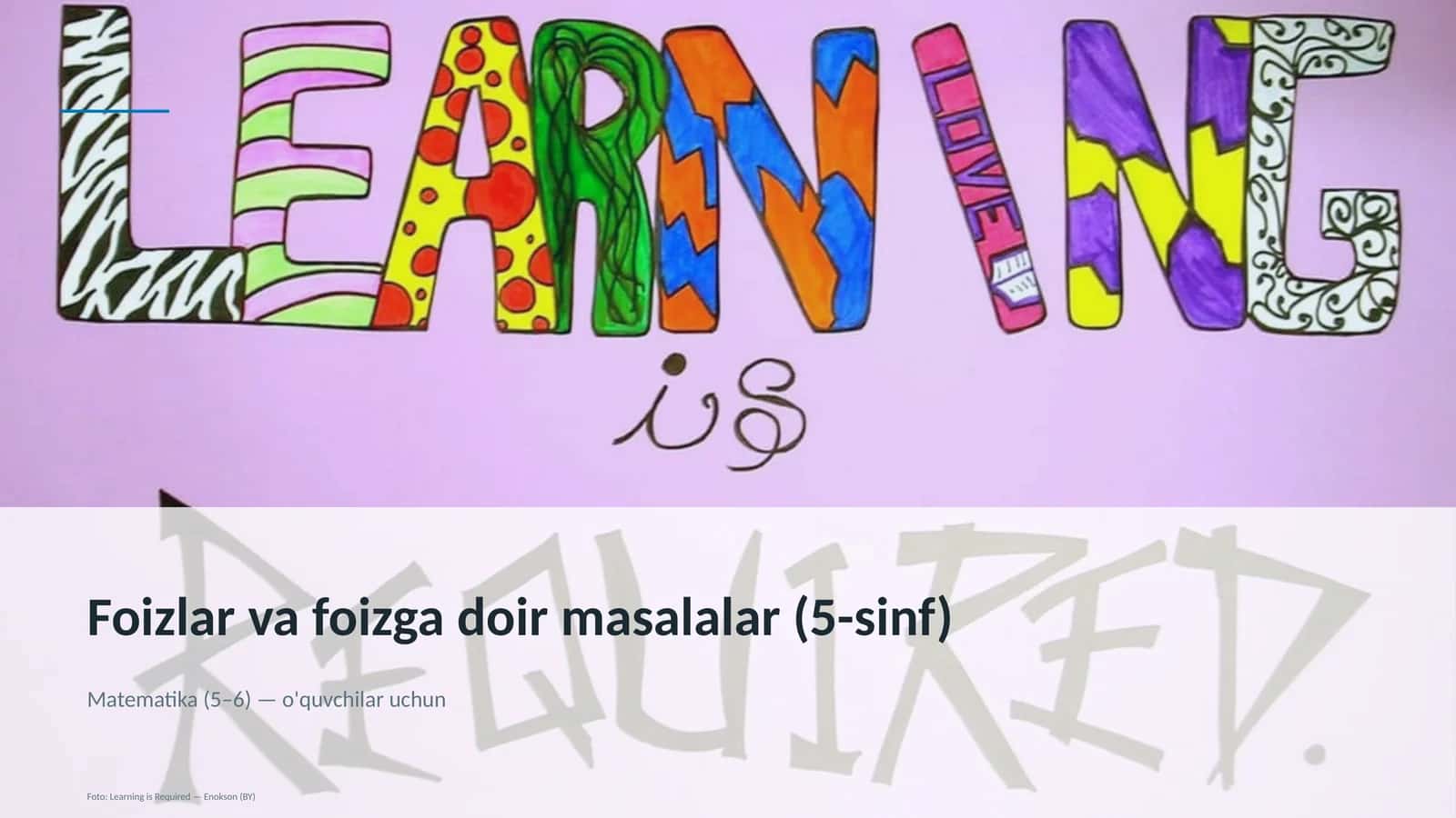 Foizlar va foizga doir masalalar (5-sinf) 1