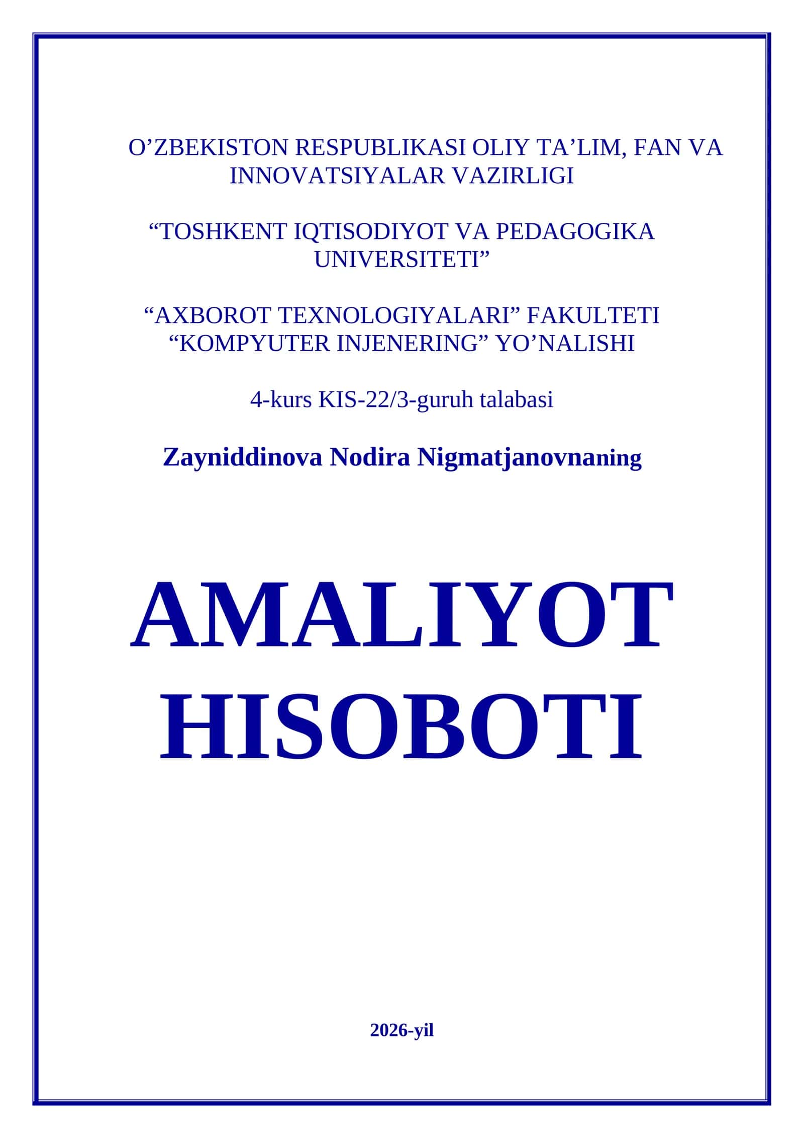 AMALIYOT HISOBOTI 1