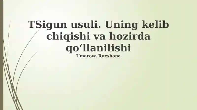 Tsigun usuli