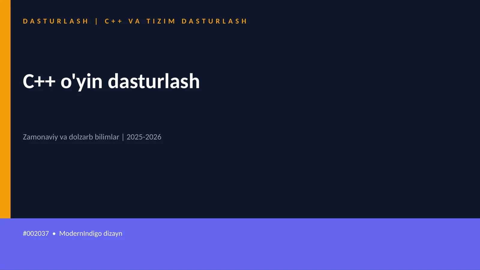 C++ o'yin dasturlash 1