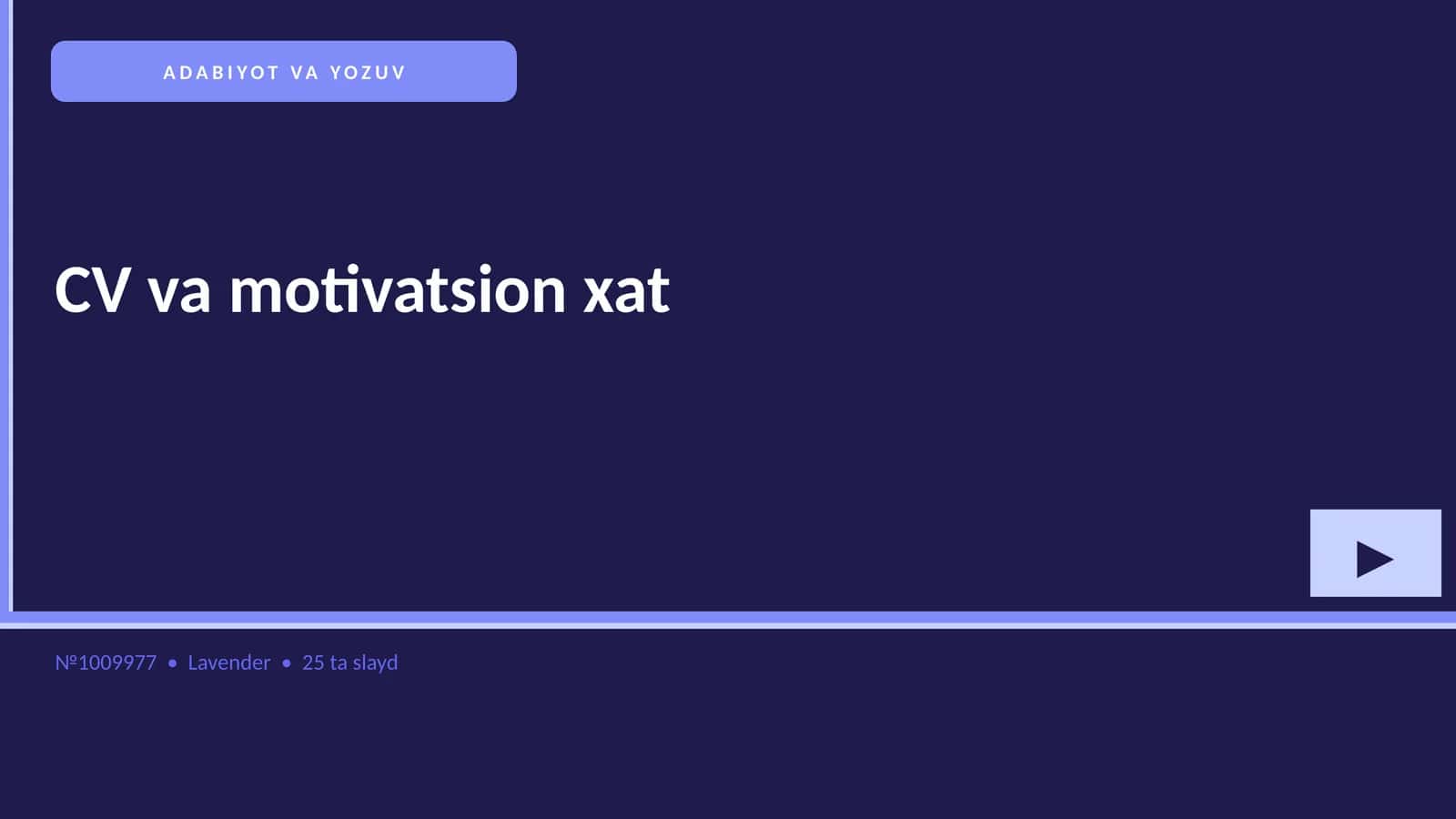CV va motivatsion xat 1