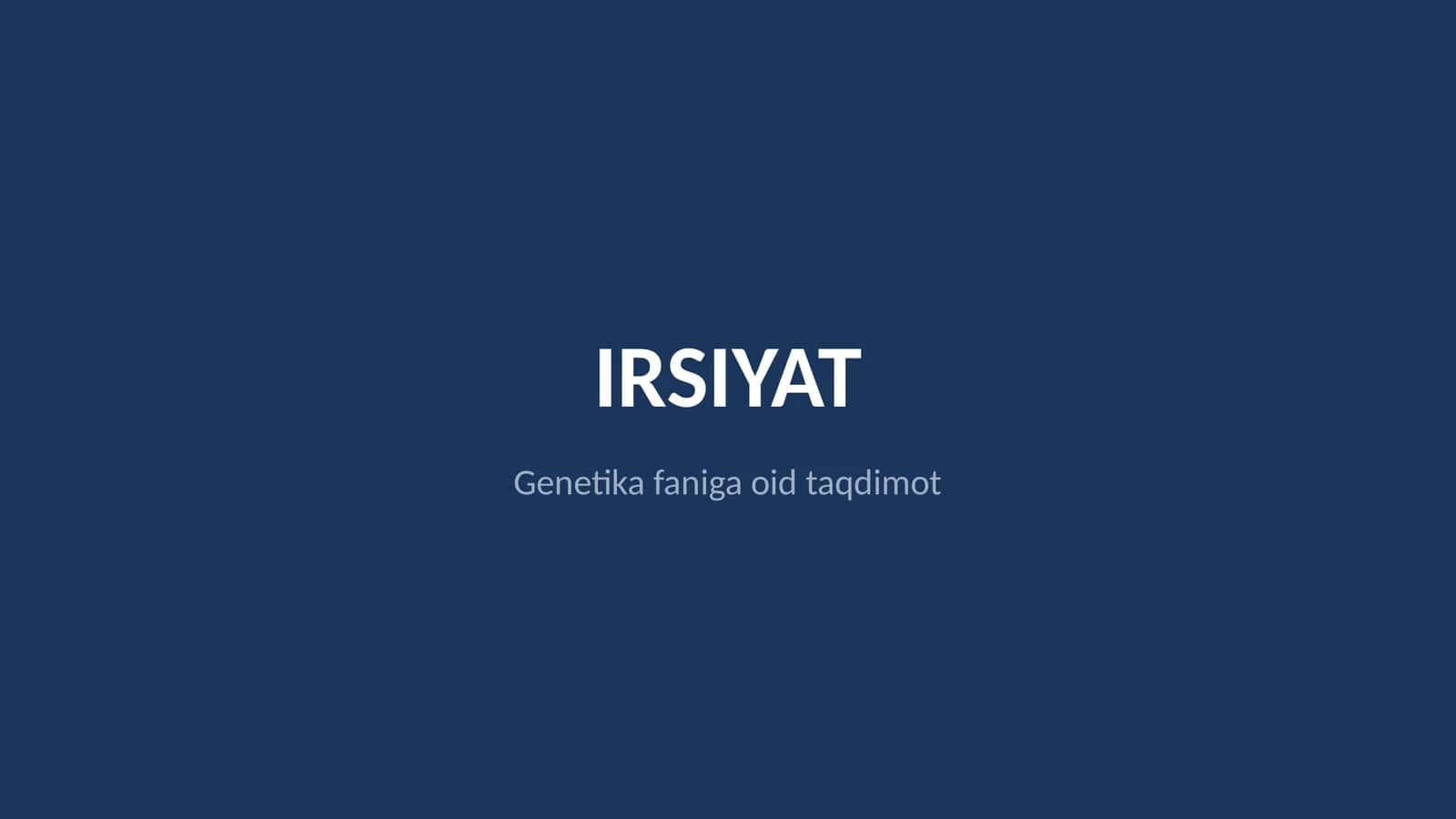 Irsiyat 1