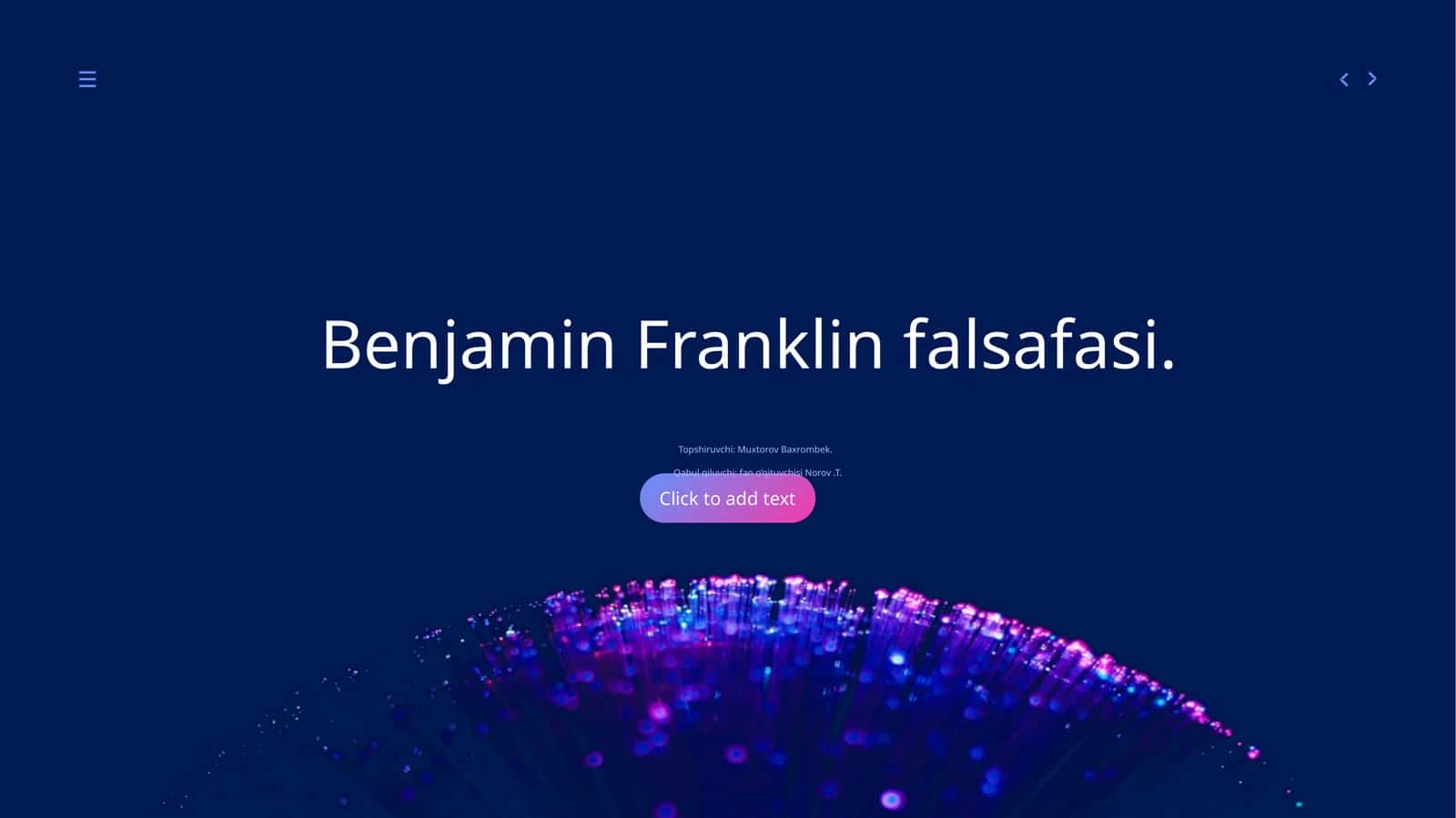 Benjamin Franklin falsafasi 1