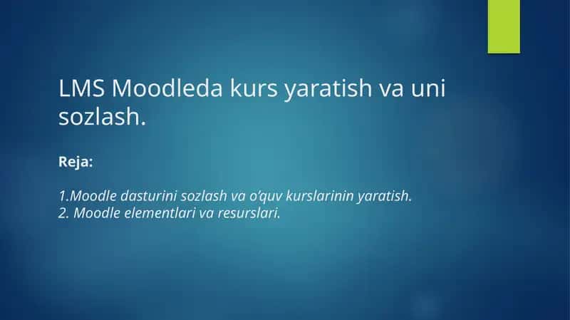 Kurs elementlarini shakllantirish 1