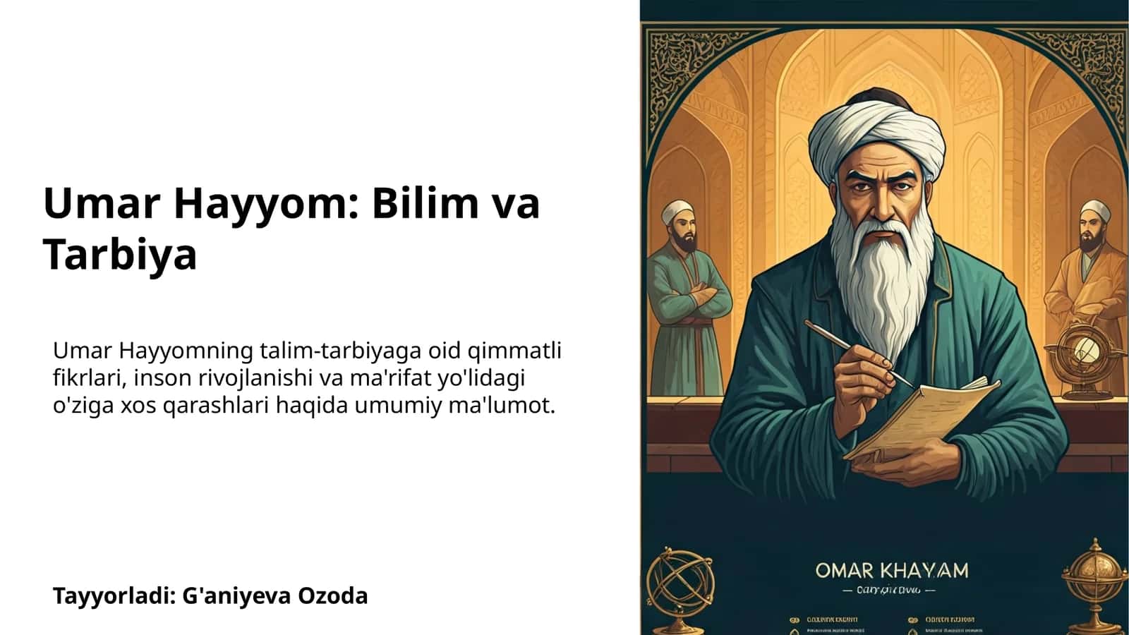 Umar Hayyom: Bilim va Tarbiya 1