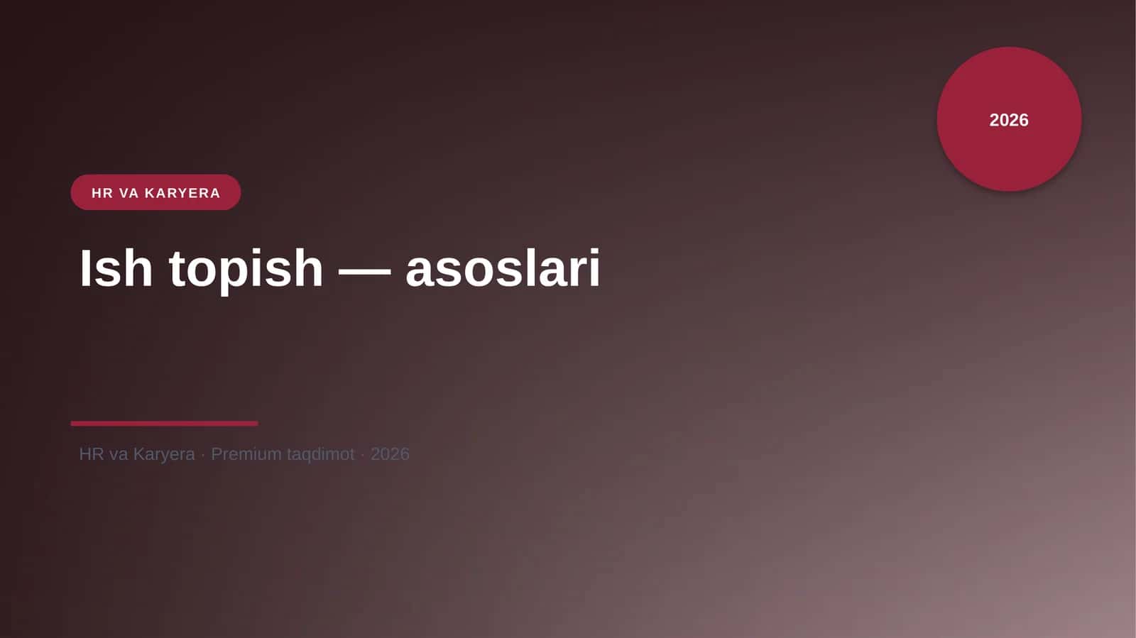Ish topish — asoslari 1