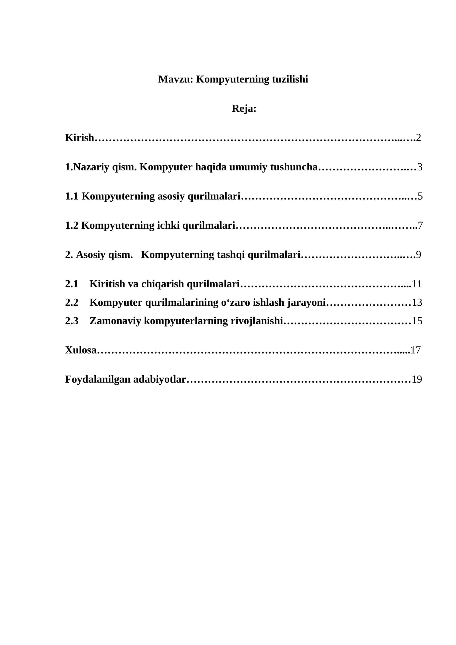 Kompyuterning tuzilishi 2 1