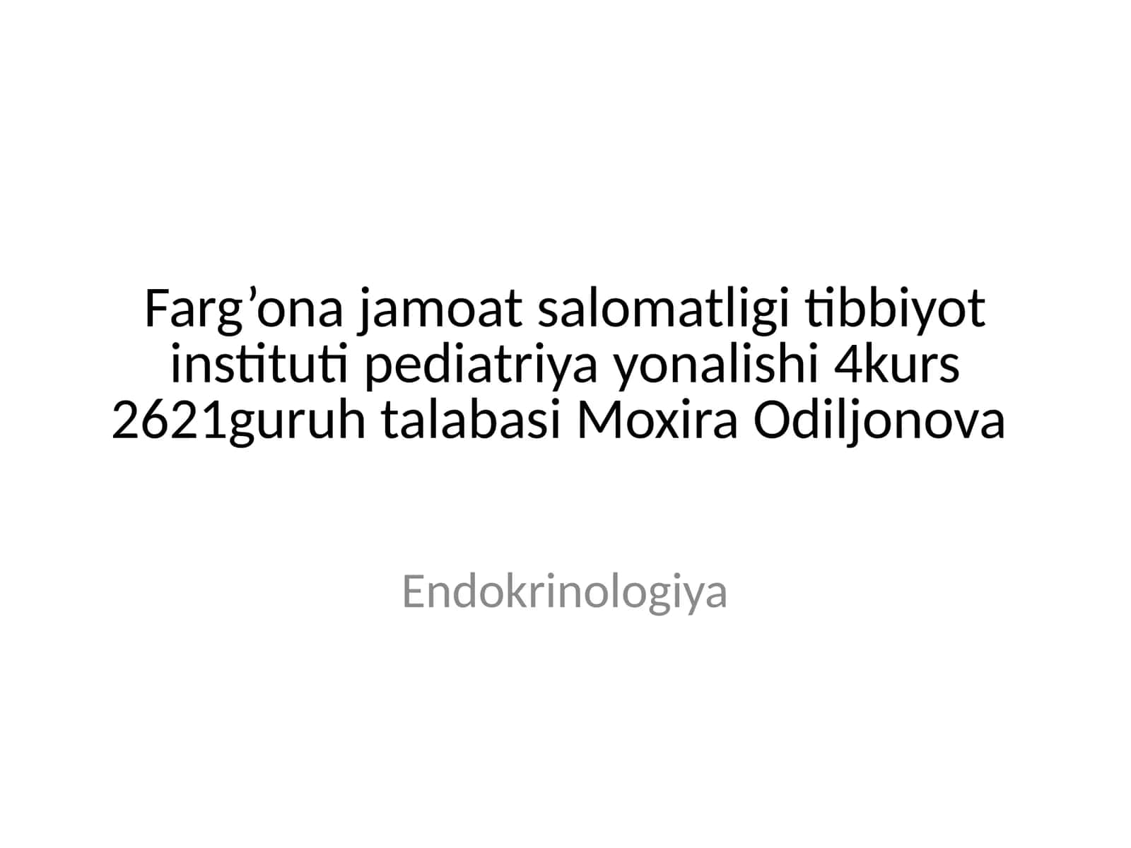 Endokrinologiya darsi 1