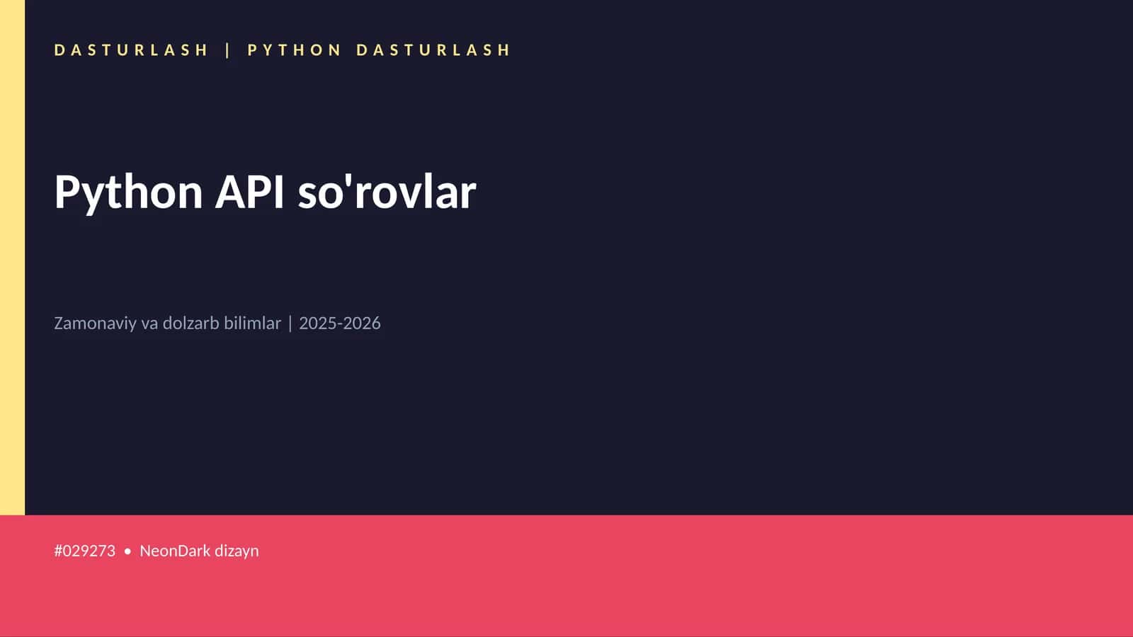 Python API so'rovlar 1