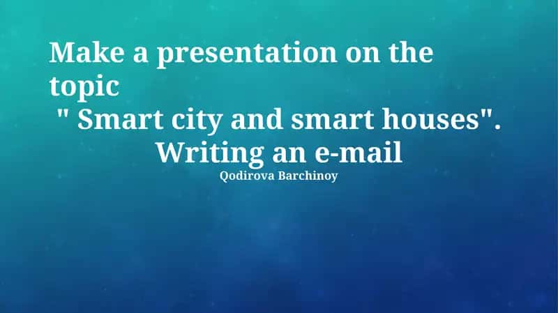 Smart City and Smart Houses Presentation 1
