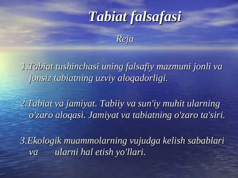 Tabiat falsafasi 1