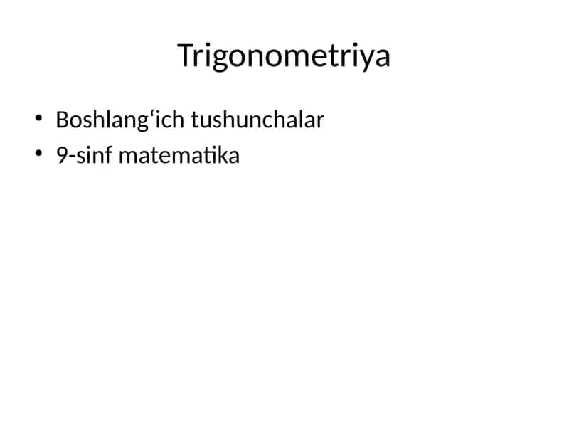 Trigonometriya 1