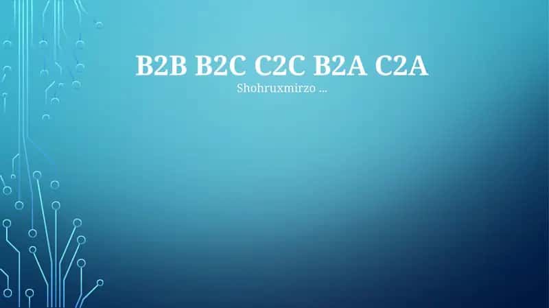 B2B, B2C, C2C 1