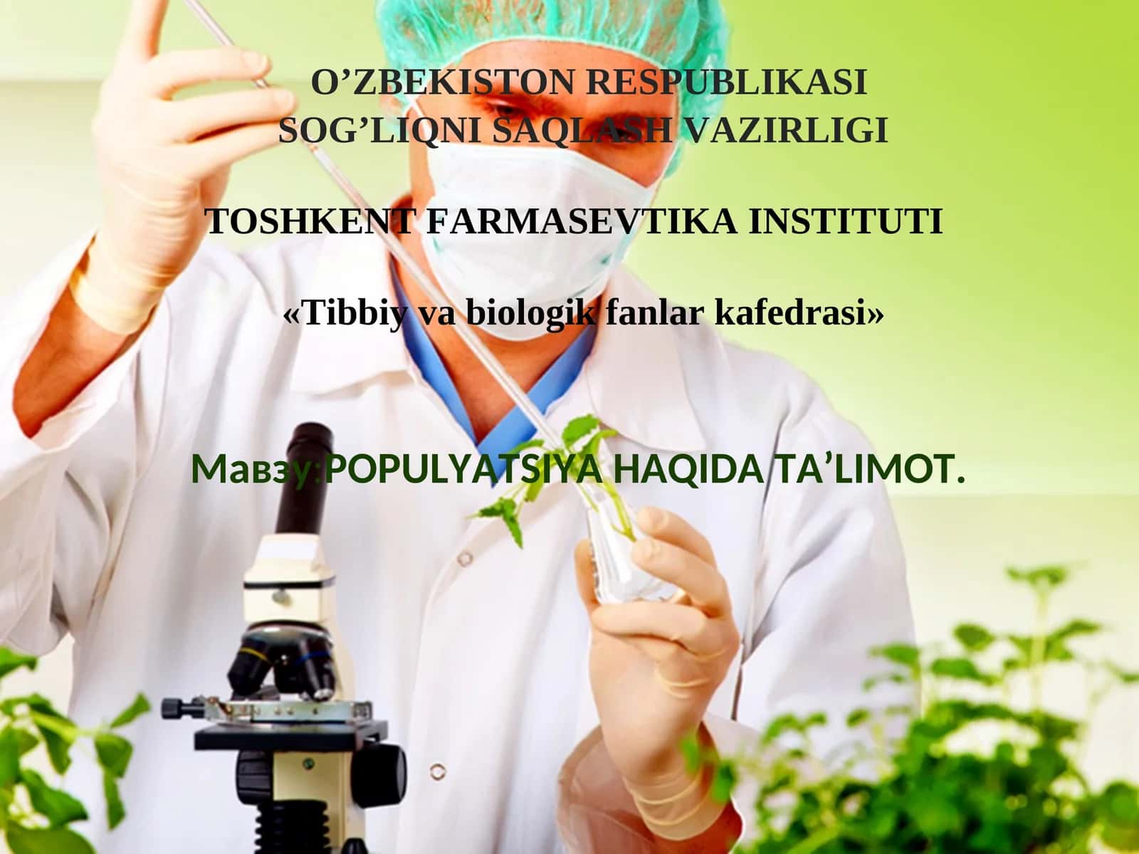POPULYATSIYAHAQIDA TA’LIMOT 1