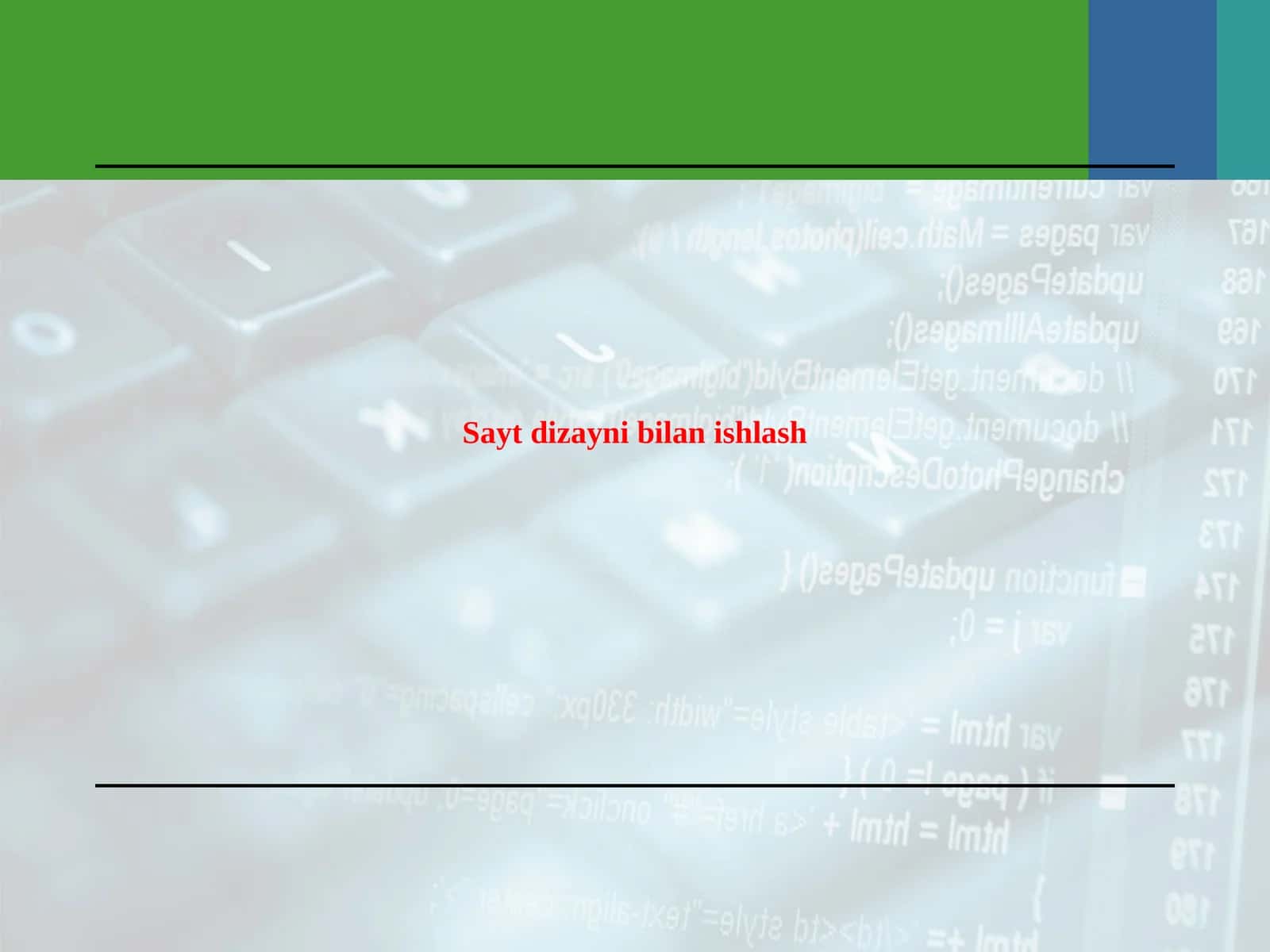 Sayt dizayni bilan ishlash 1