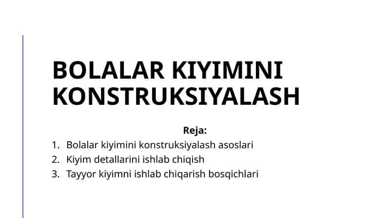 Bolalar kiyimini konstruksiyalash 1