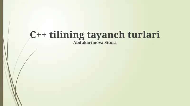 C++ tilining tayanch turlari 1