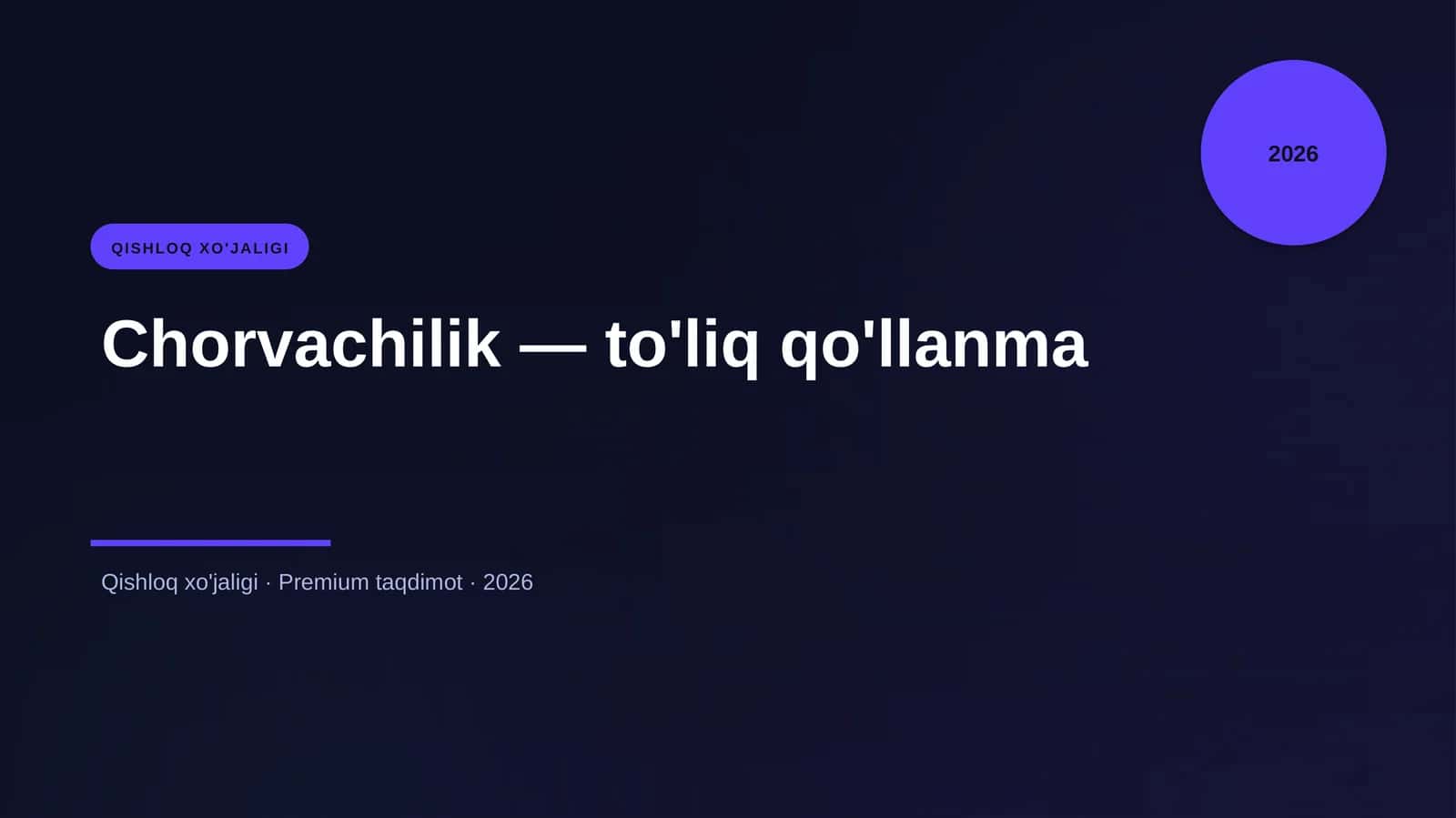 Chorvachilik — to'liq qo'llanma 1
