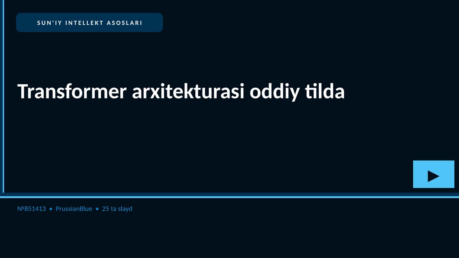 SUN'IY INTELLEKT ASOSLARI 1