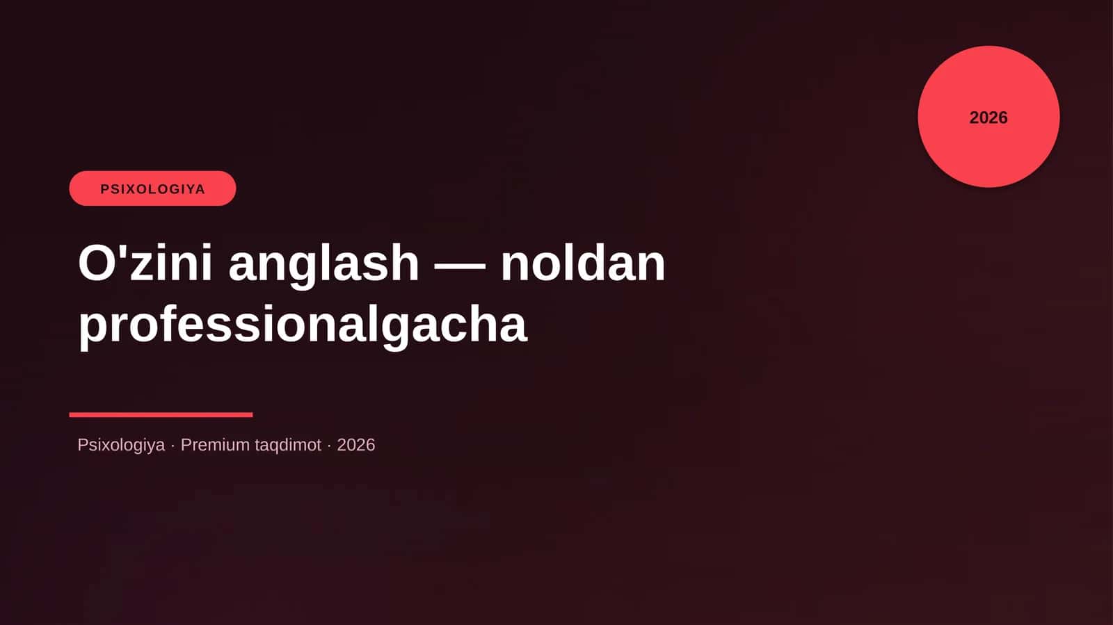 O'zini anglash — noldan professionalgacha 1