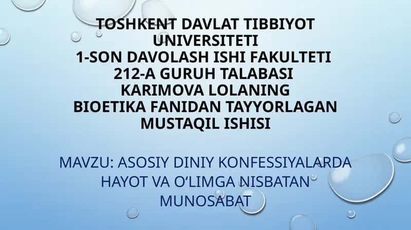 diniy konfessiyalar 1